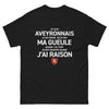 T-shirt Aveyronnais noir - Je ne ferme pas ma gueule