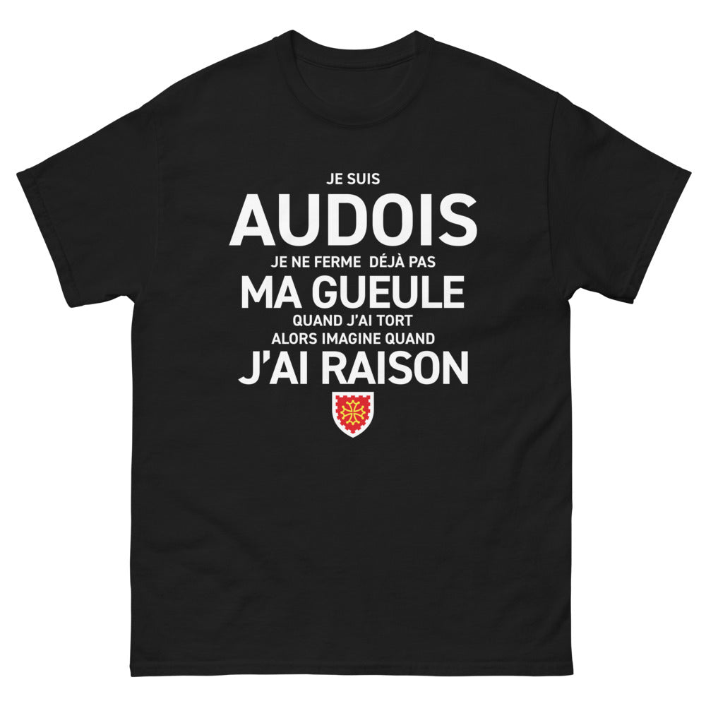 T-shirt Aude noir - Fier de ne jamais fermer ma gueule