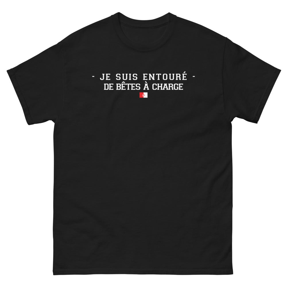 T-shirt Bretagne noir - Je suis entouré de bêtes à charge