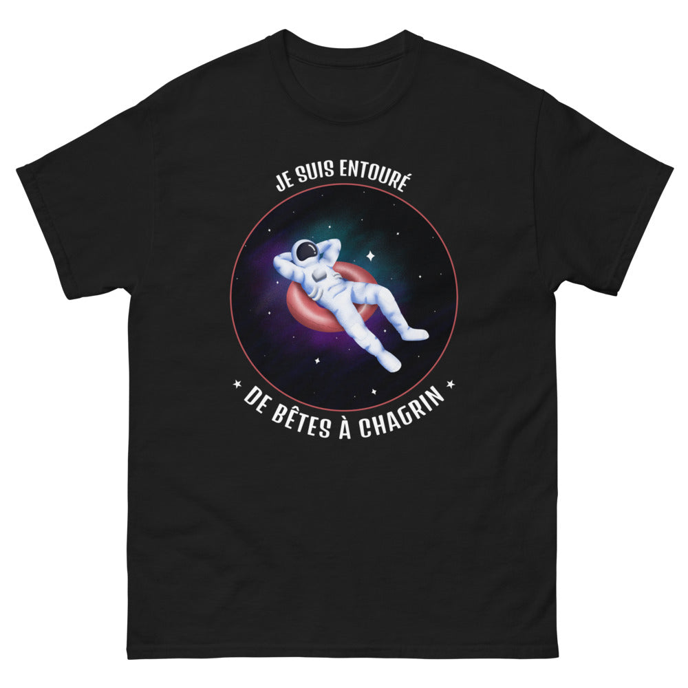 T-shirt Français noir - Je suis entouré de bêtes à chagrin