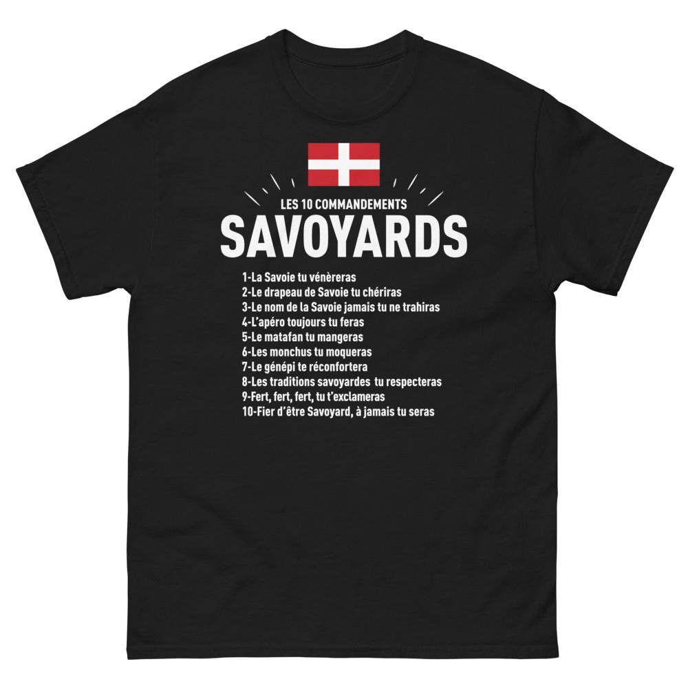 T-shirt Savoie noir - Les 10 Commandements Savoyards