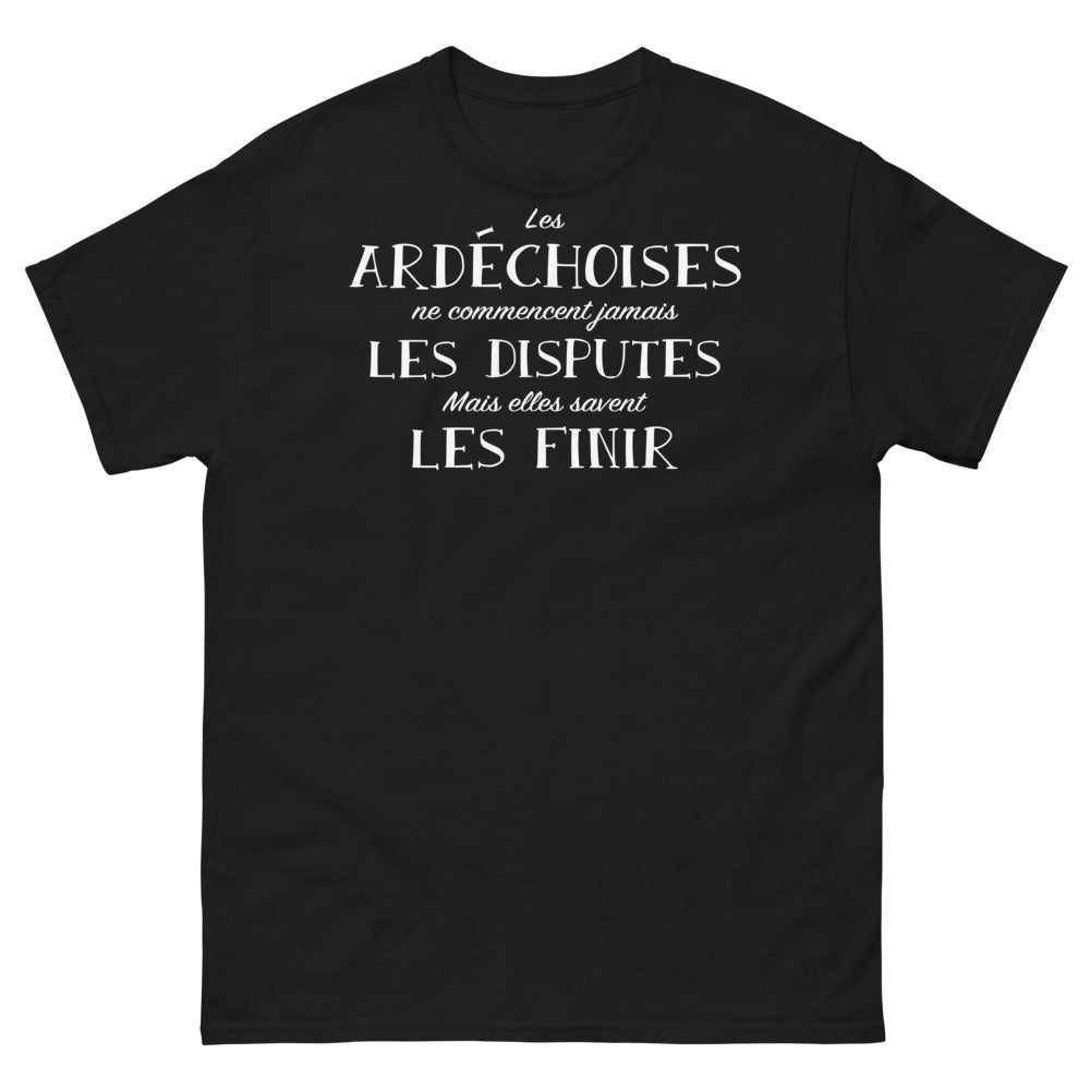 T-shirt Ardèche noir - Les disputes ne se commencent jamais