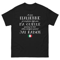 Thumbnail for T-shirt Italie noir - Je suis italienne, humour et fierté