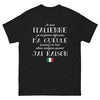 T-shirt Italie noir - Je suis italienne, humour et fierté
