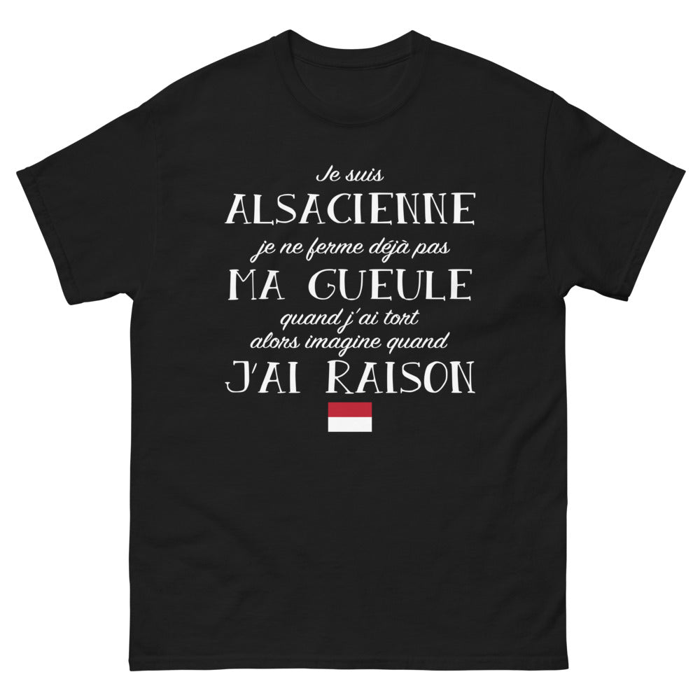 T-shirt Alsace noir - Je suis alsacienne et je me fais entendre