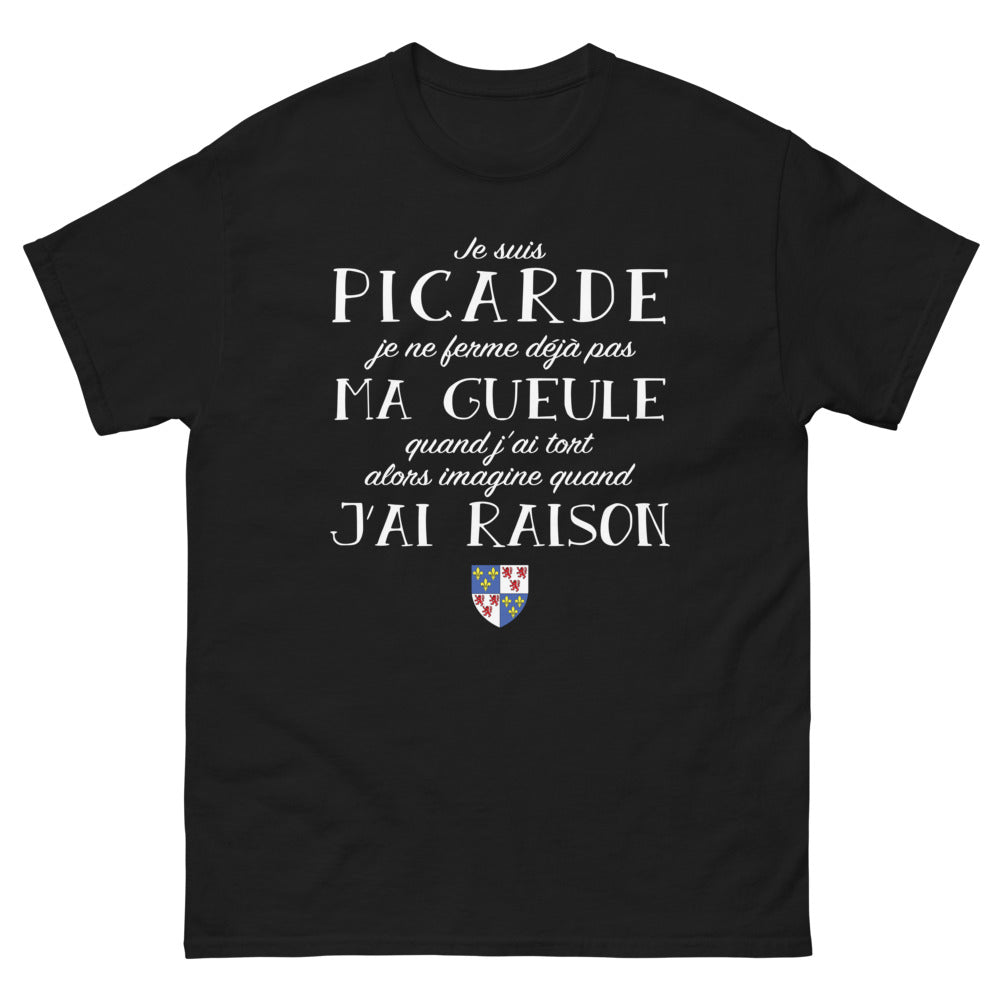 T-shirt Picardie noir - Je suis Picarde, fier et drôle