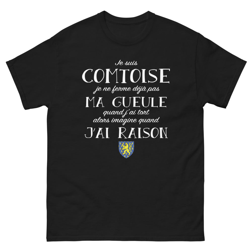 T-shirt Comtoise noir - Pas ma gueule fermée même quand j'ai tort