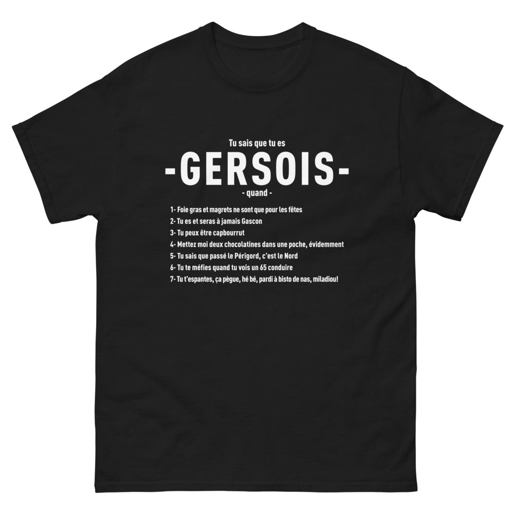 T-shirt Gersois noir - Tu sais que tu es Gersois quand...
