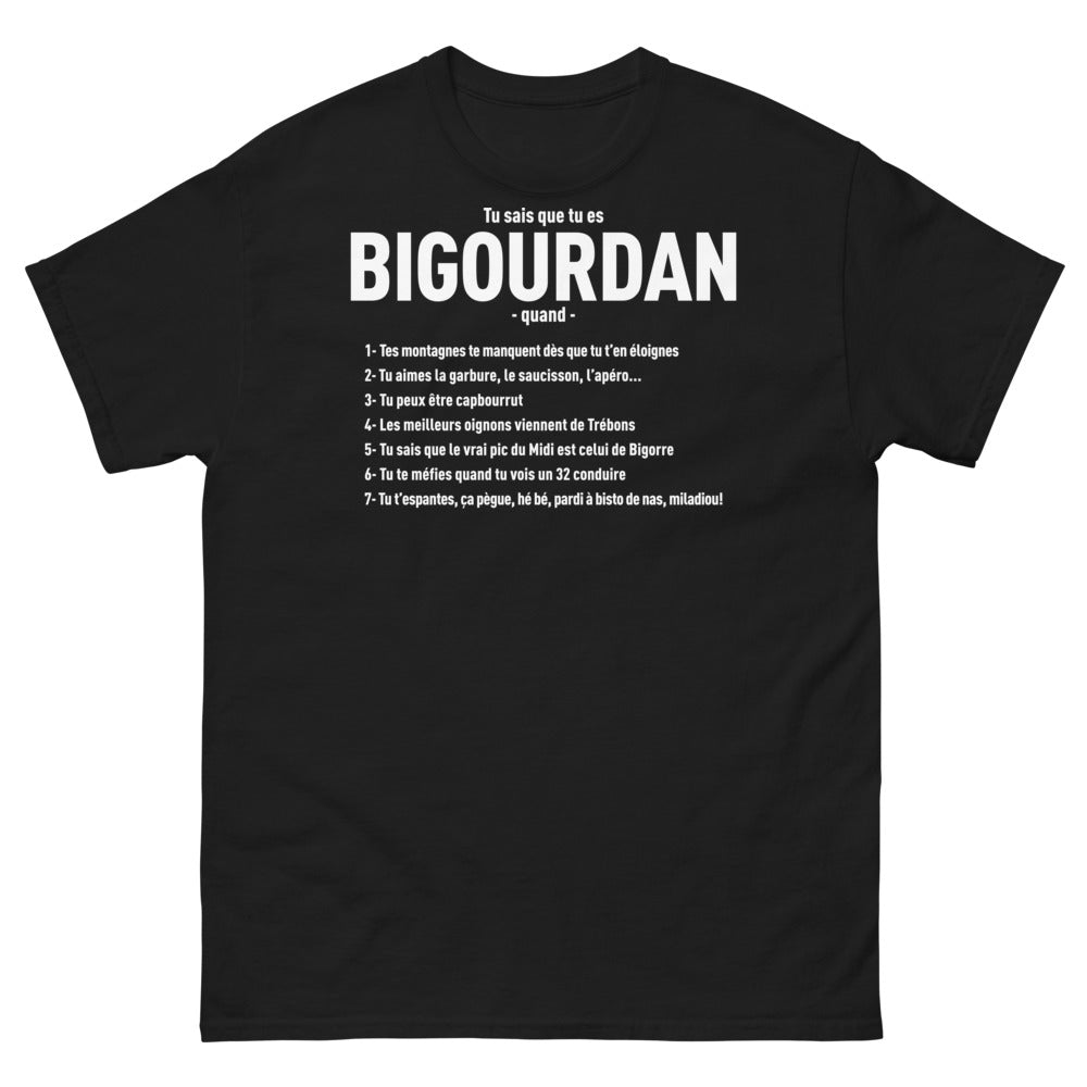T-shirt Bigourdan noir - Quand les Pyrénées te manquent