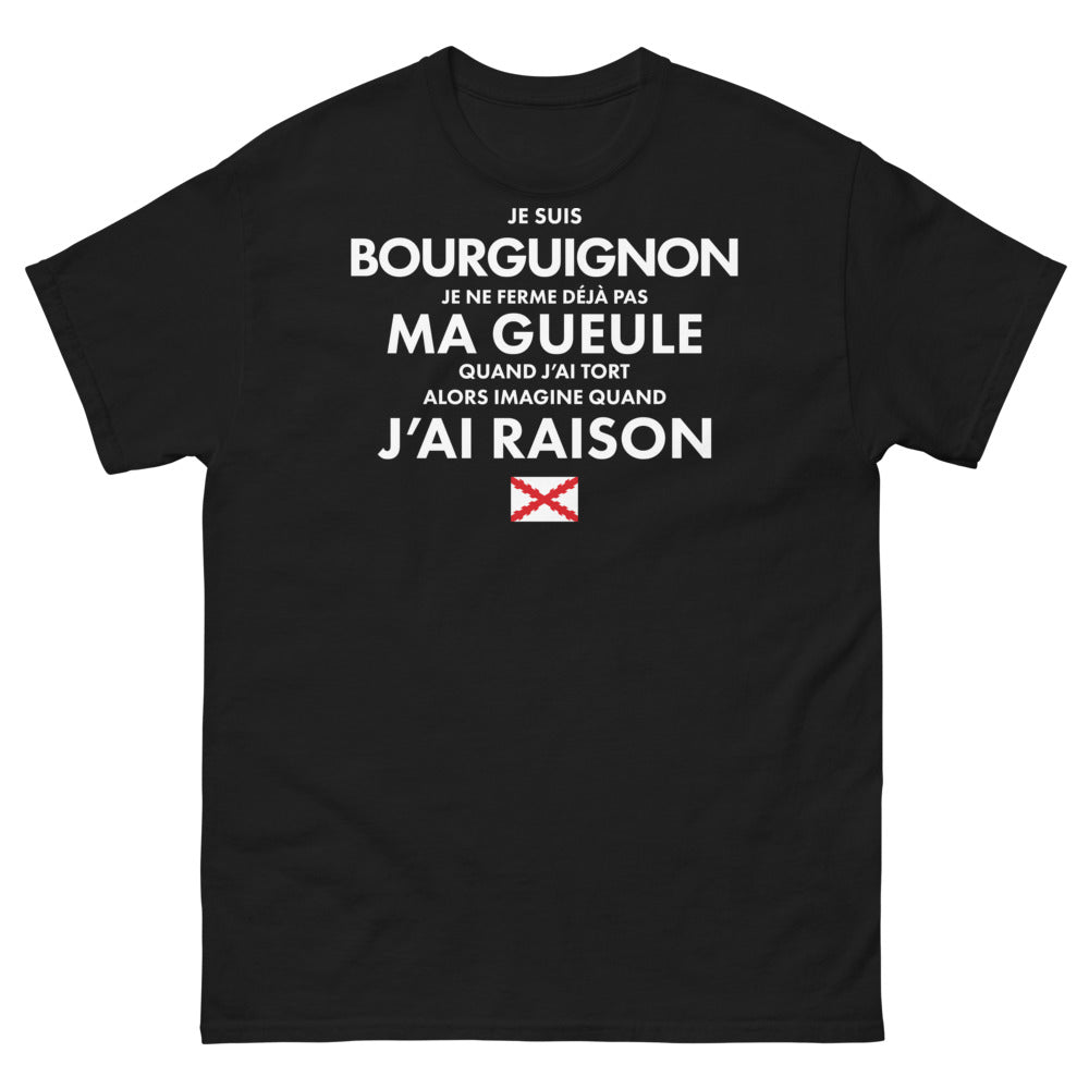 T-shirt Bourgogne noir - Je suis Bourguignon, fier et drôle