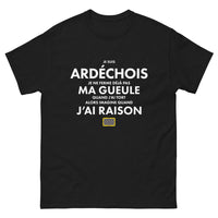 Thumbnail for T-shirt Ardéchois noir - Je suis Ardéchois, je ne ferme pas ma gueule