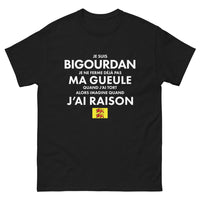 Thumbnail for T-shirt Bigourdan noir - Je suis Bigourdan : je ne ferme pas ma gueule