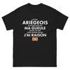 T-shirt Ariégeois noir - Je suis Ariégeois, je ne ferme pas ma gueule