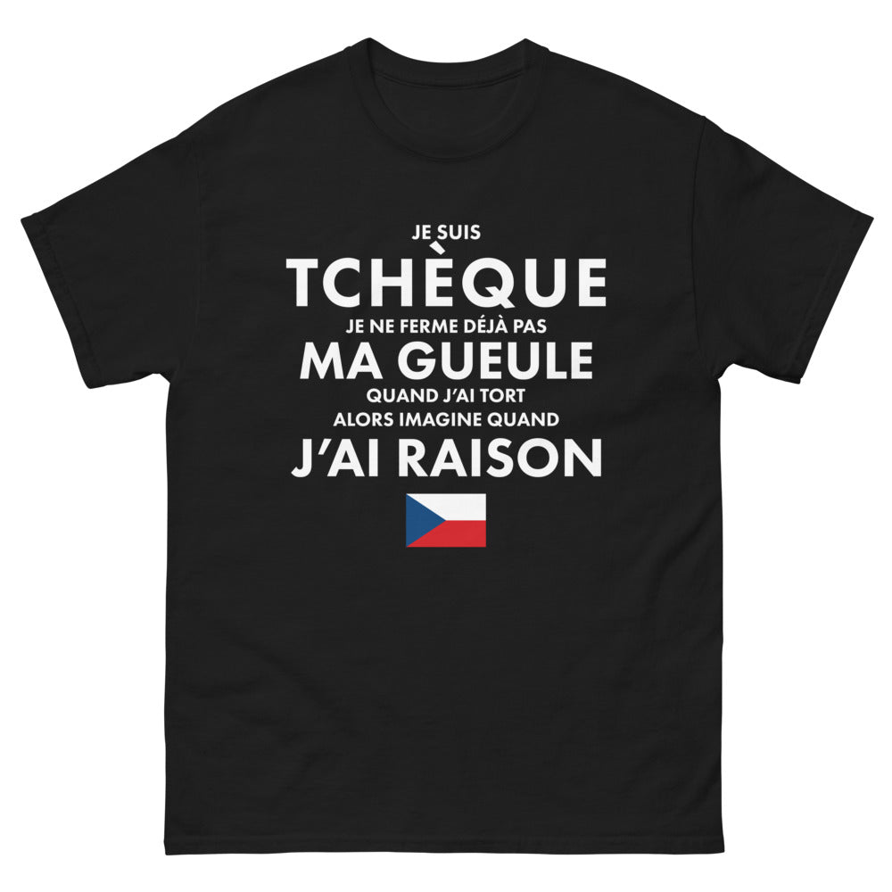T-shirt Tchèque noir - Fier de dire la vérité