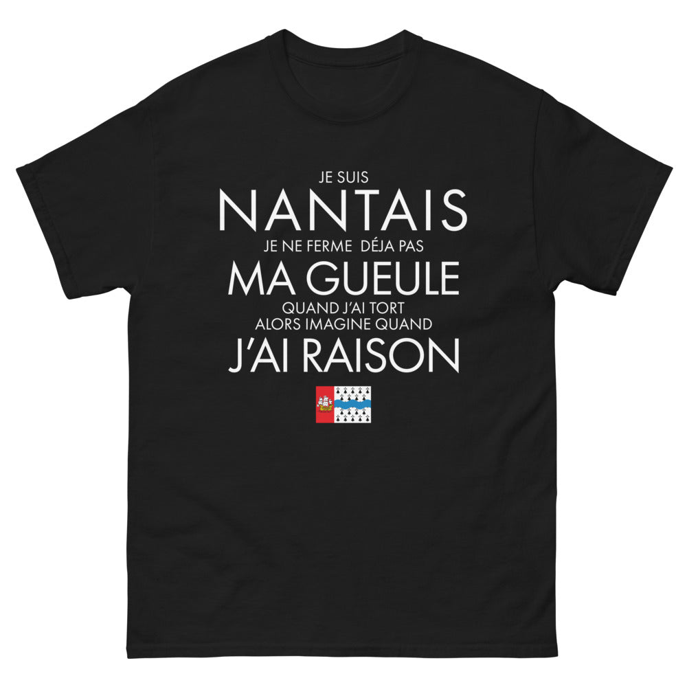 T-shirt Nantes noir - Je suis nantais, je ne ferme pas ma gueule