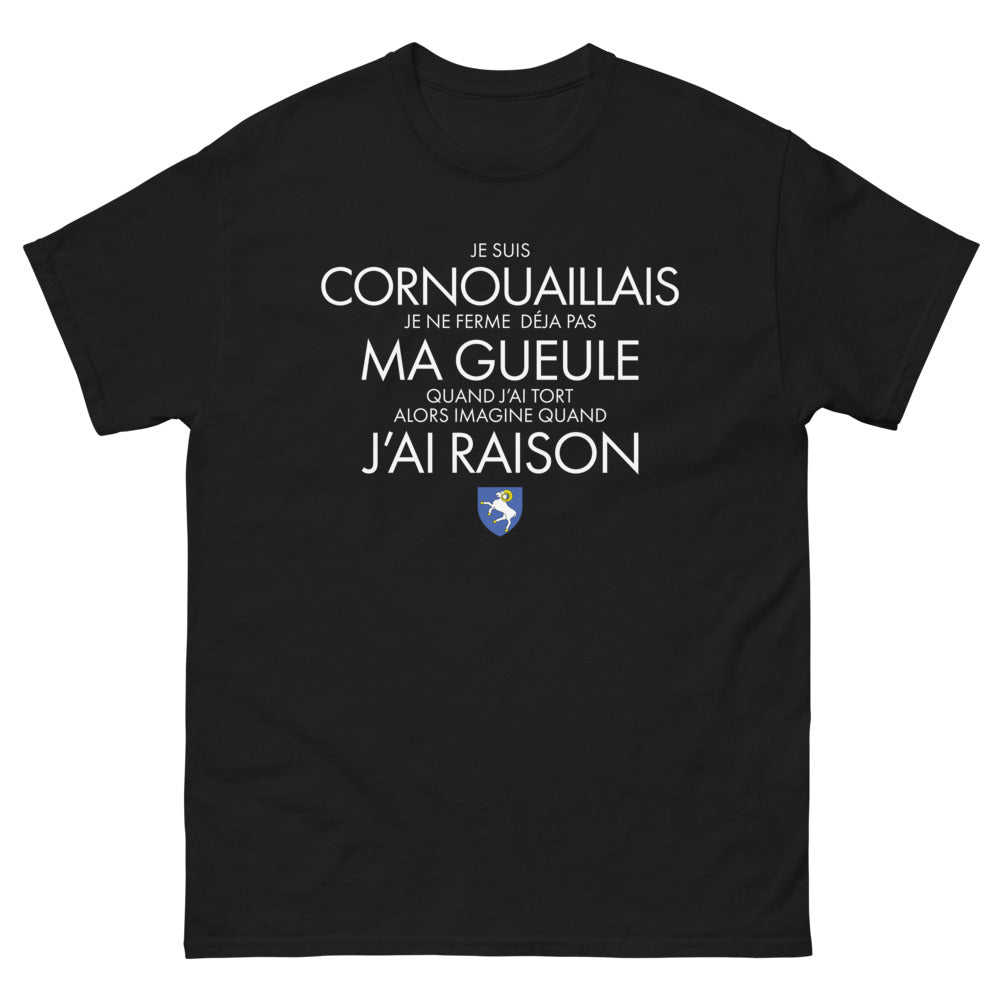T-shirt Cornouaillais noir - Je suis Cornouaillais, je ne ferme pas ma gueule
