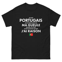 Thumbnail for T-shirt Portugal noir - Je suis portugais et je ne ferme jamais ma gueule