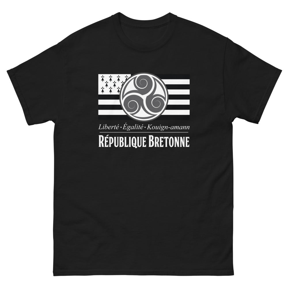 T-shirt Bretagne noir - Liberté, Égalité, Kouign-Amann