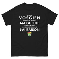 Thumbnail for T-shirt Vosgien noir - Je ne ferme pas ma gueule quand j'ai tort