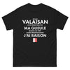 T-shirt Valaisan noir - Je suis valaisan, je ne ferme pas ma gueule