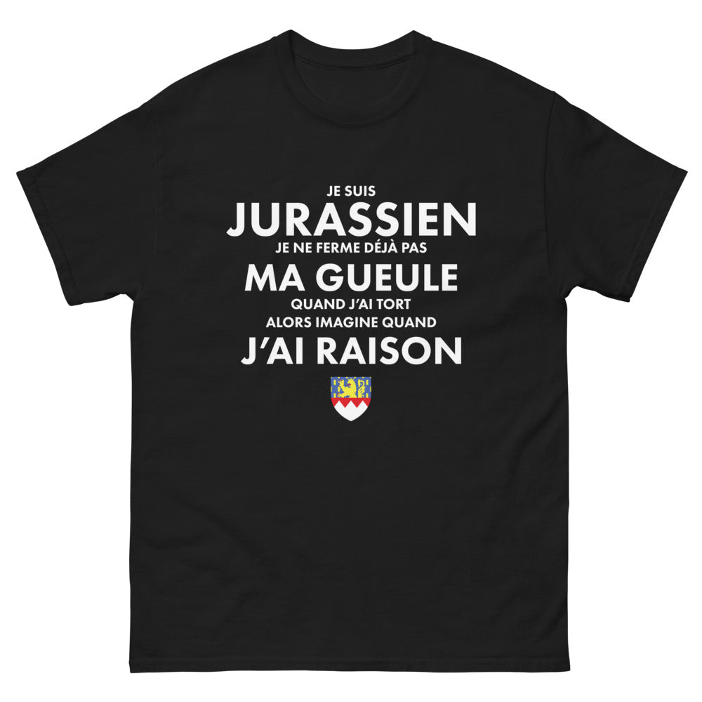T-shirt Jurassien noir - Je ne ferme pas ma gueule