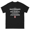 T-shirt Mayennais noir - Je suis mayennais, je ne ferme pas ma gueule