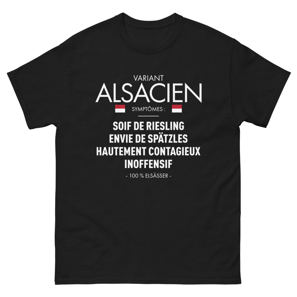 T-shirt Alsacien noir - Symptômes : soif de Riesling