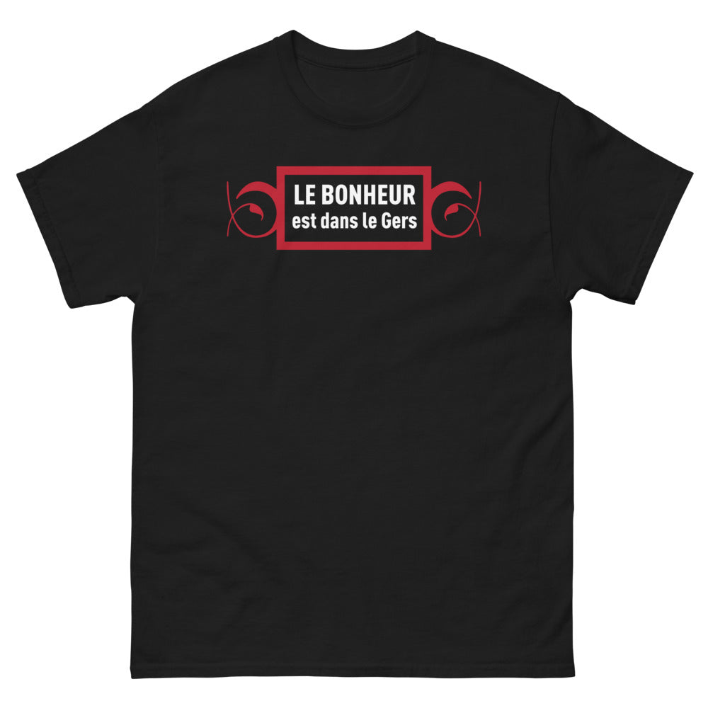 T-shirt Gers noir - Le Bonheur Est dans le Gers face