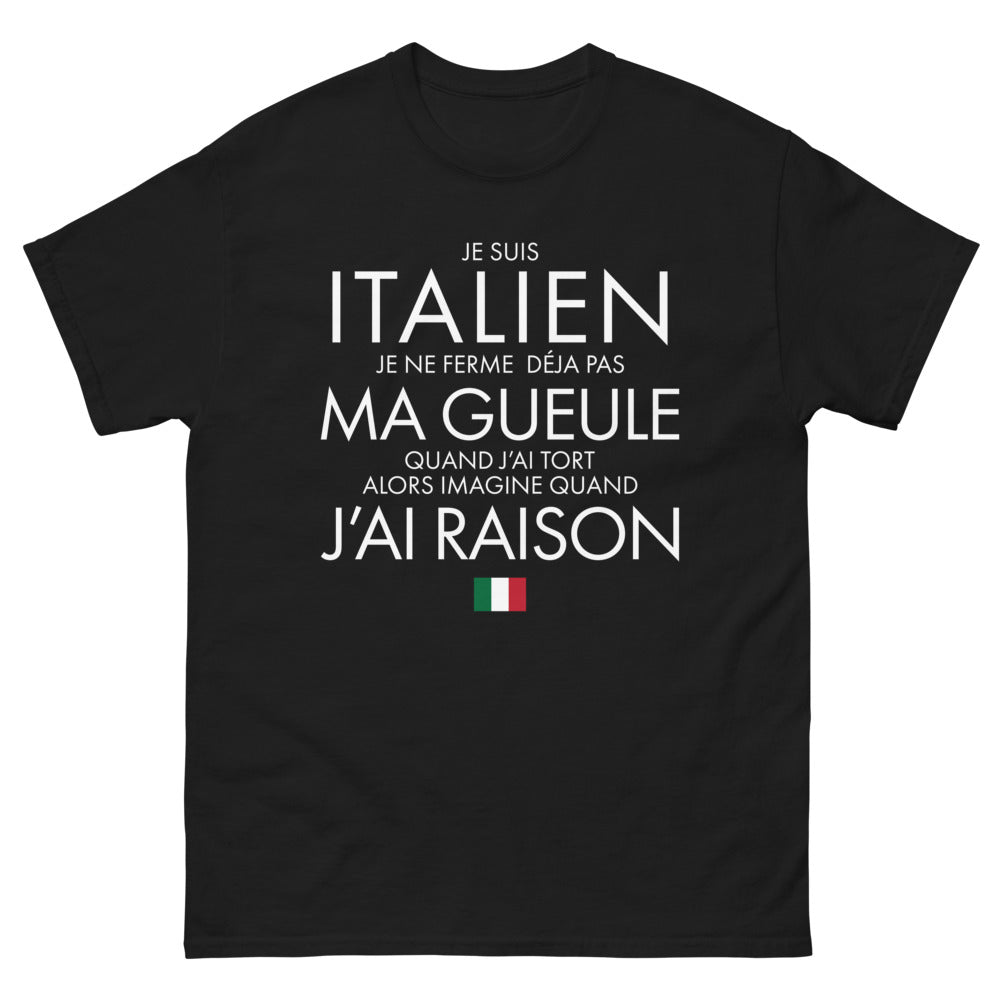 T-shirt Italie noir - Je ne ferme pas ma gueule