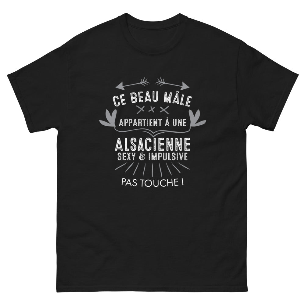 T-shirt Alsace noir - Fier d'être le mâle de madame