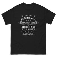 Thumbnail for T-shirt Alsace noir - Fier d'être le mâle de madame