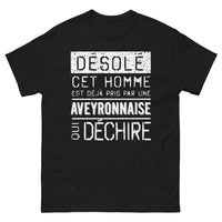 Thumbnail for T-shirt Aveyron noir - Désolé cet homme est déjà pris