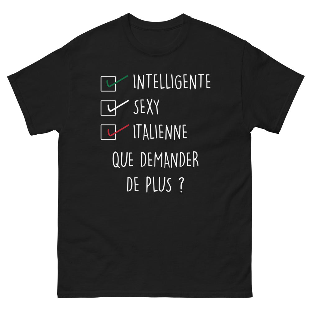 T-shirt Italie noir - Intelligente, sexy et pleine de charme