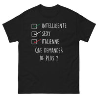 Thumbnail for T-shirt Italie noir - Intelligente, sexy et pleine de charme