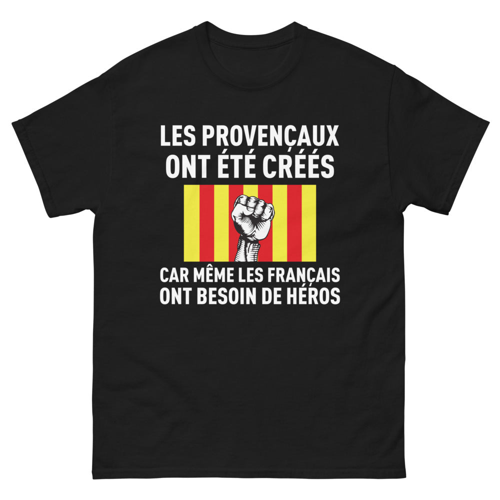 T-shirt Provençal noir - Un héros pour tous