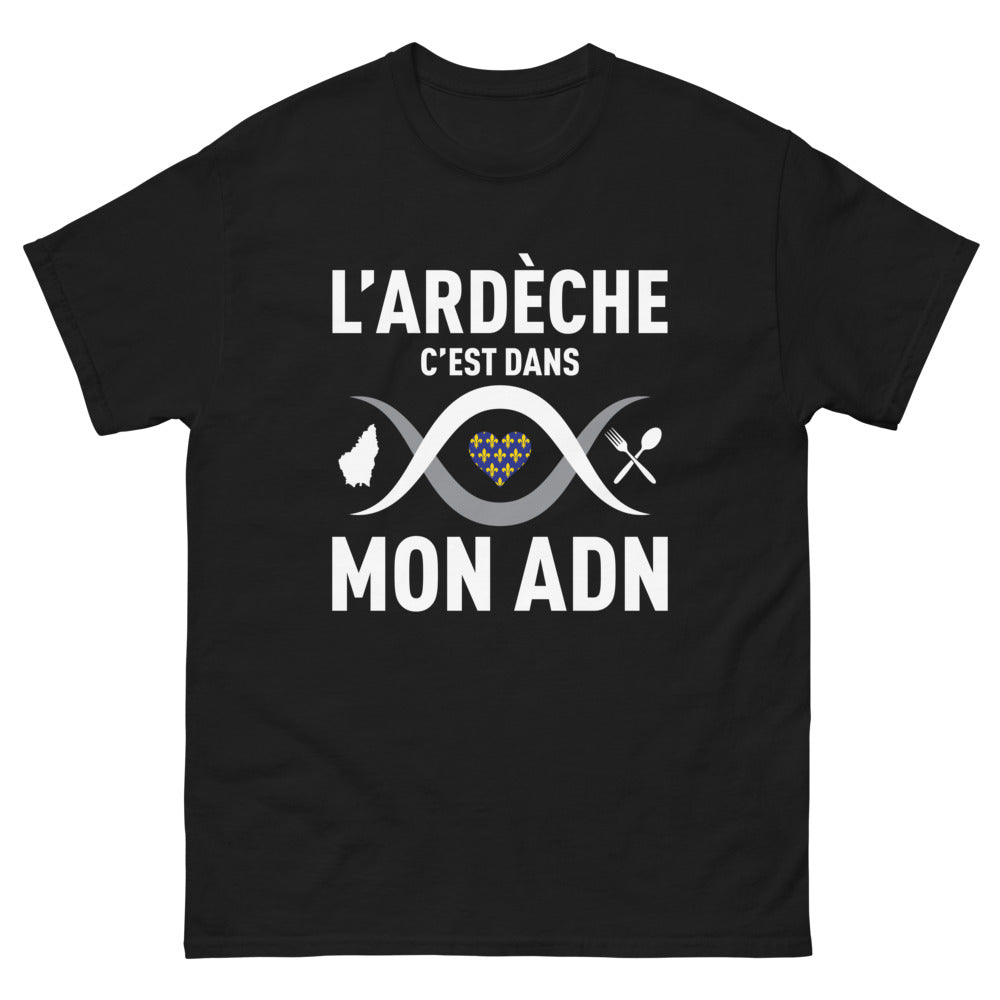 T-shirt Ardèche noir - L'Ardèche C'est Dans Mon ADN