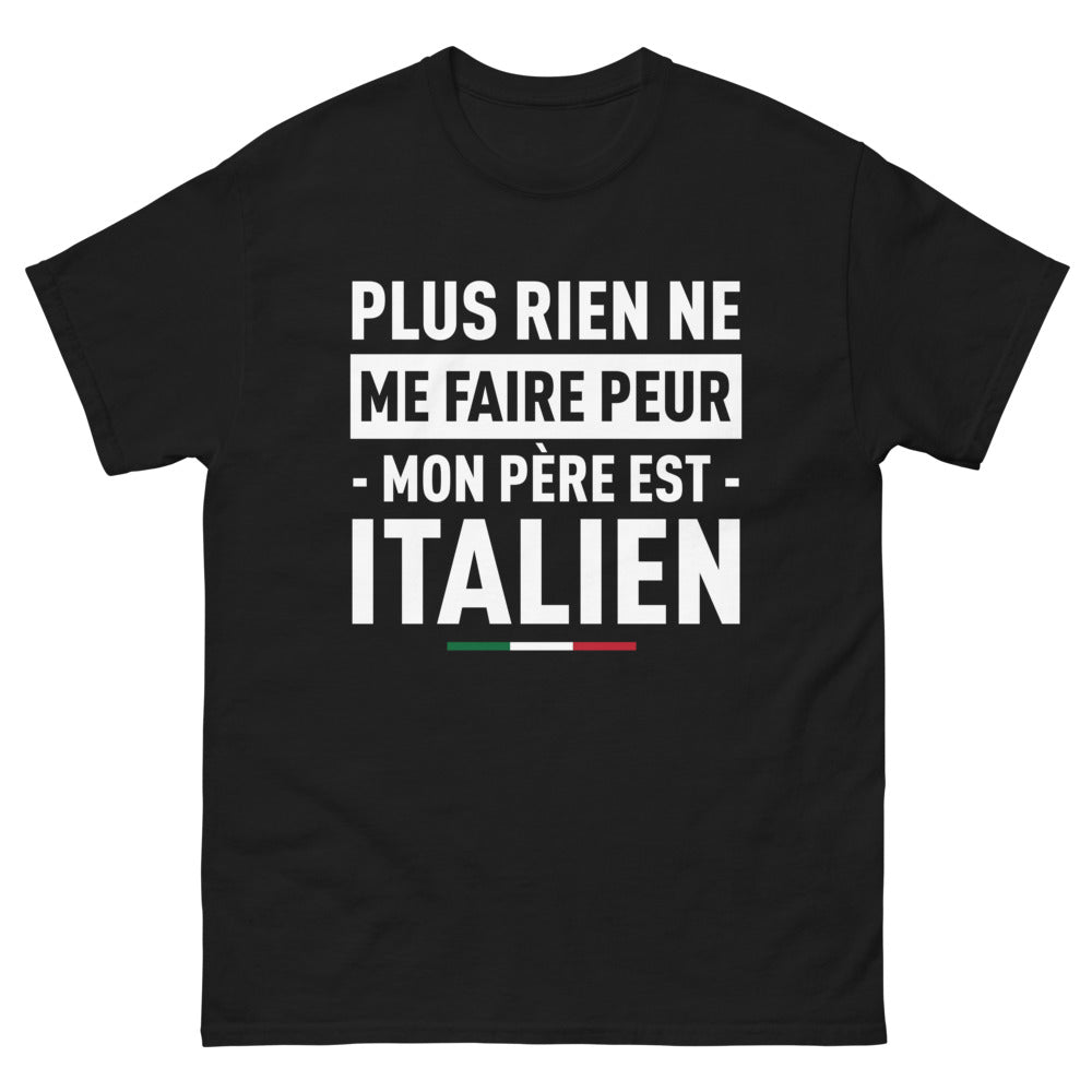 T-shirt Italie noir - Pas peur, mon père est italien