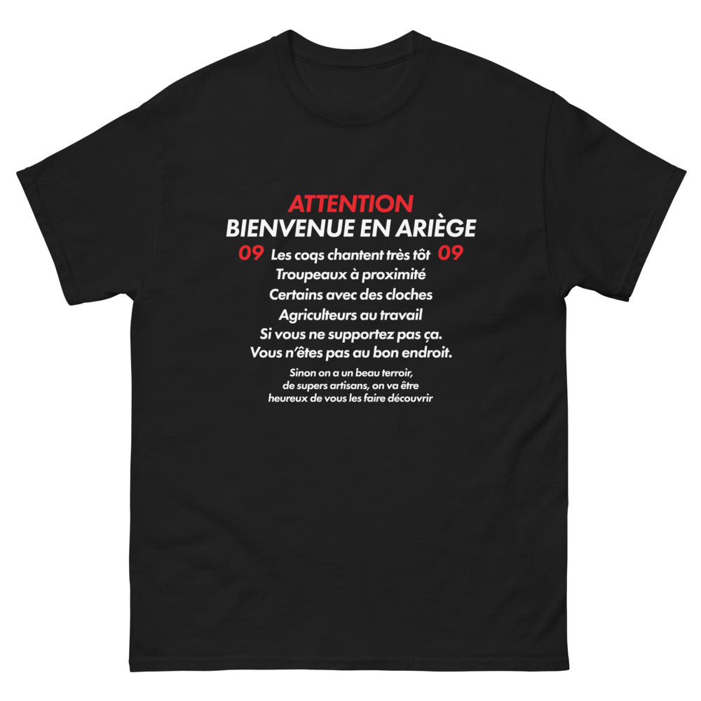T-shirt Ariège noir - Quand les coqs chantent et les cloches tintent