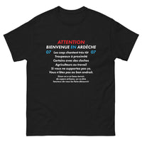 Thumbnail for T-shirt Ardèche noir - Bienvenue en Ardèche, humour rural