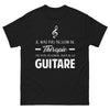 T-shirt Guitariste noir - Thérapie non requise, juste de la musique