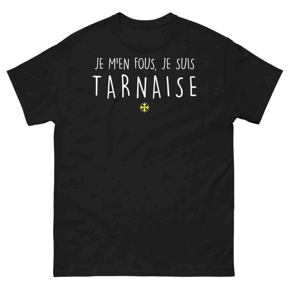 T-shirt Tarn noir - Je m'en fous, je suis Tarnaise
