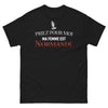 T-shirt Normandie noir - Priez pour moi, ma femme est normande