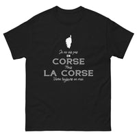 Thumbnail for T-shirt Corse noir - Je ne vis pas en Corse mais la Corse vivra toujours en moi