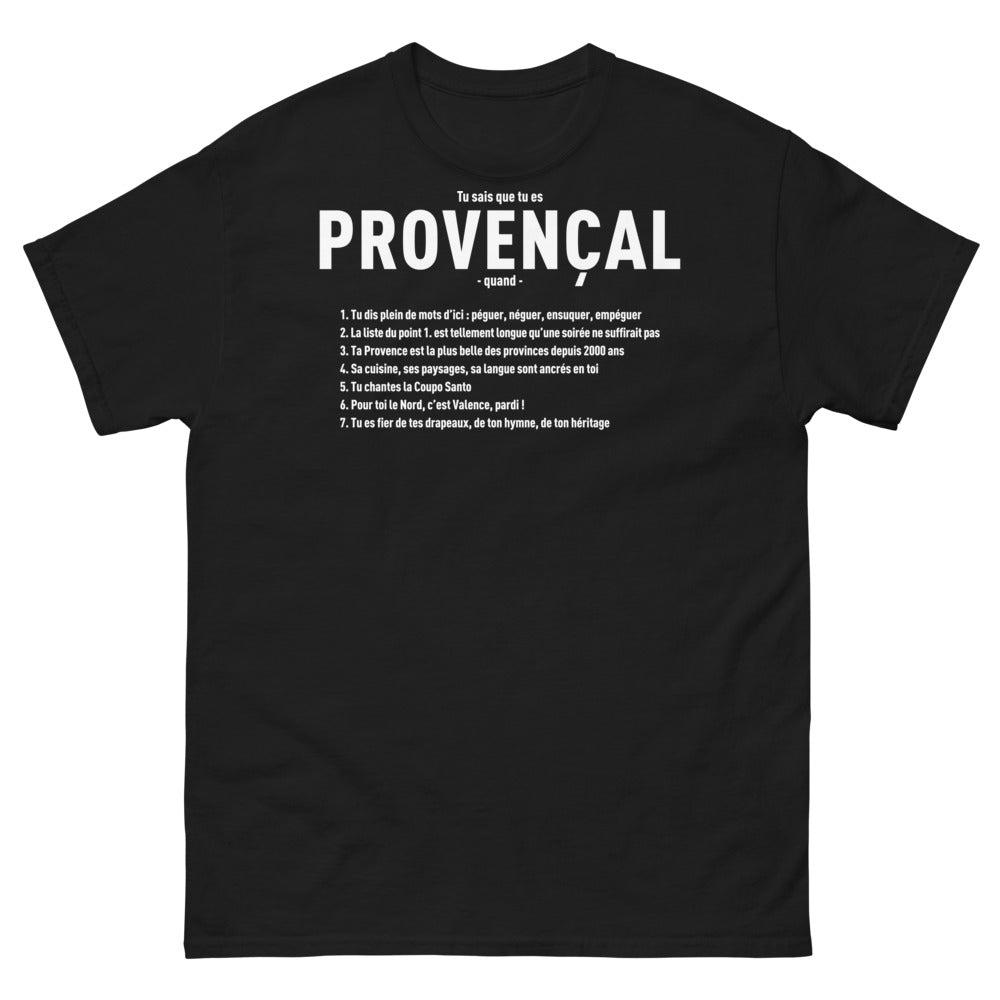T-shirt Provence noir - Parlez-vous le provençal ?