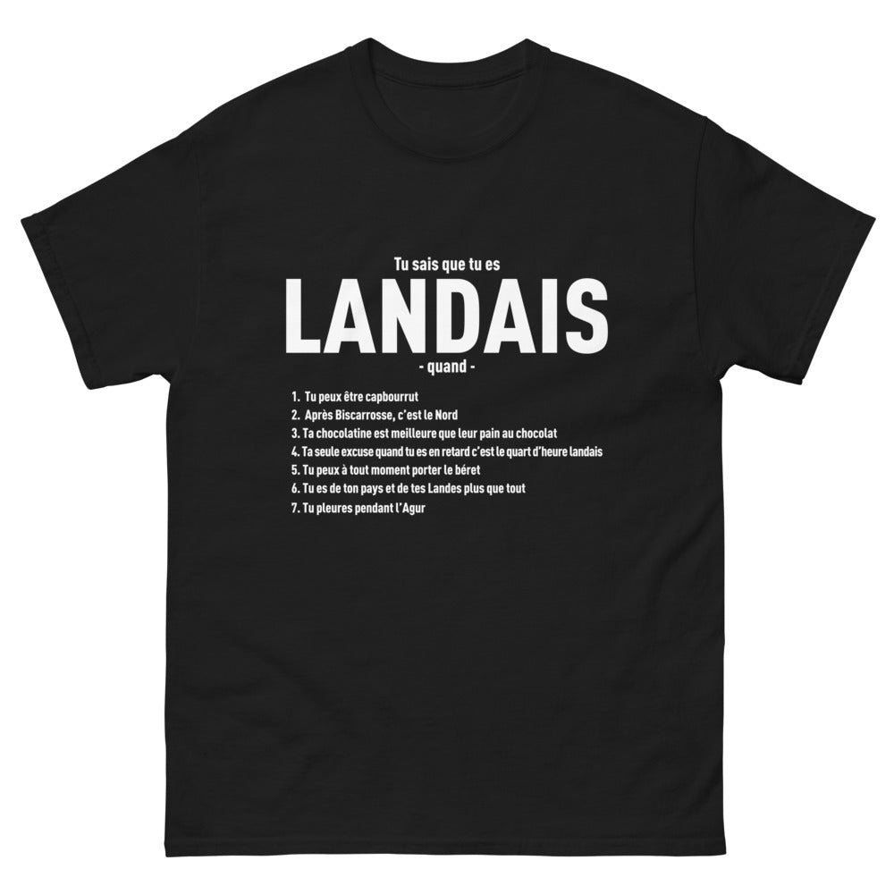 T-shirt Landes noir - Landaise Capbourrut humoristique