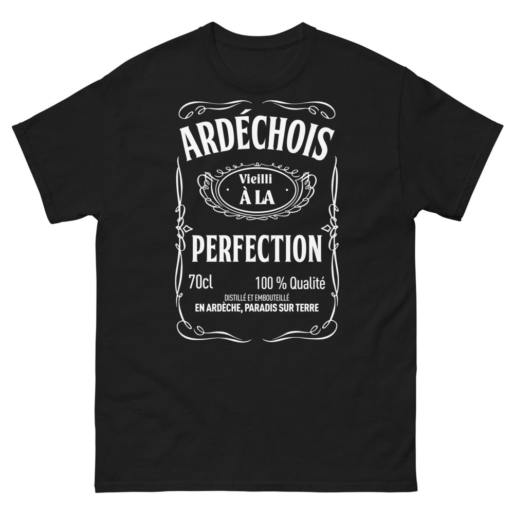 T-shirt Ardèche noir - Vieilli à la perfection