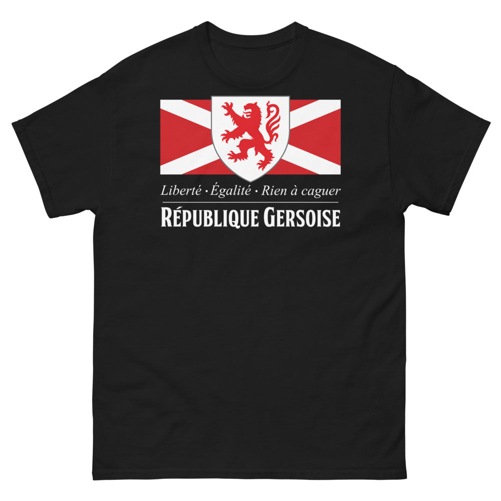 T-shirt Gers noir - Liberté, Égalité, Rien à Caguer face