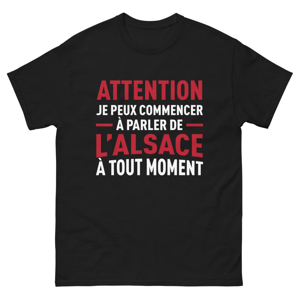 T-shirt Alsace noir - Parler de l'Alsace à tout moment
