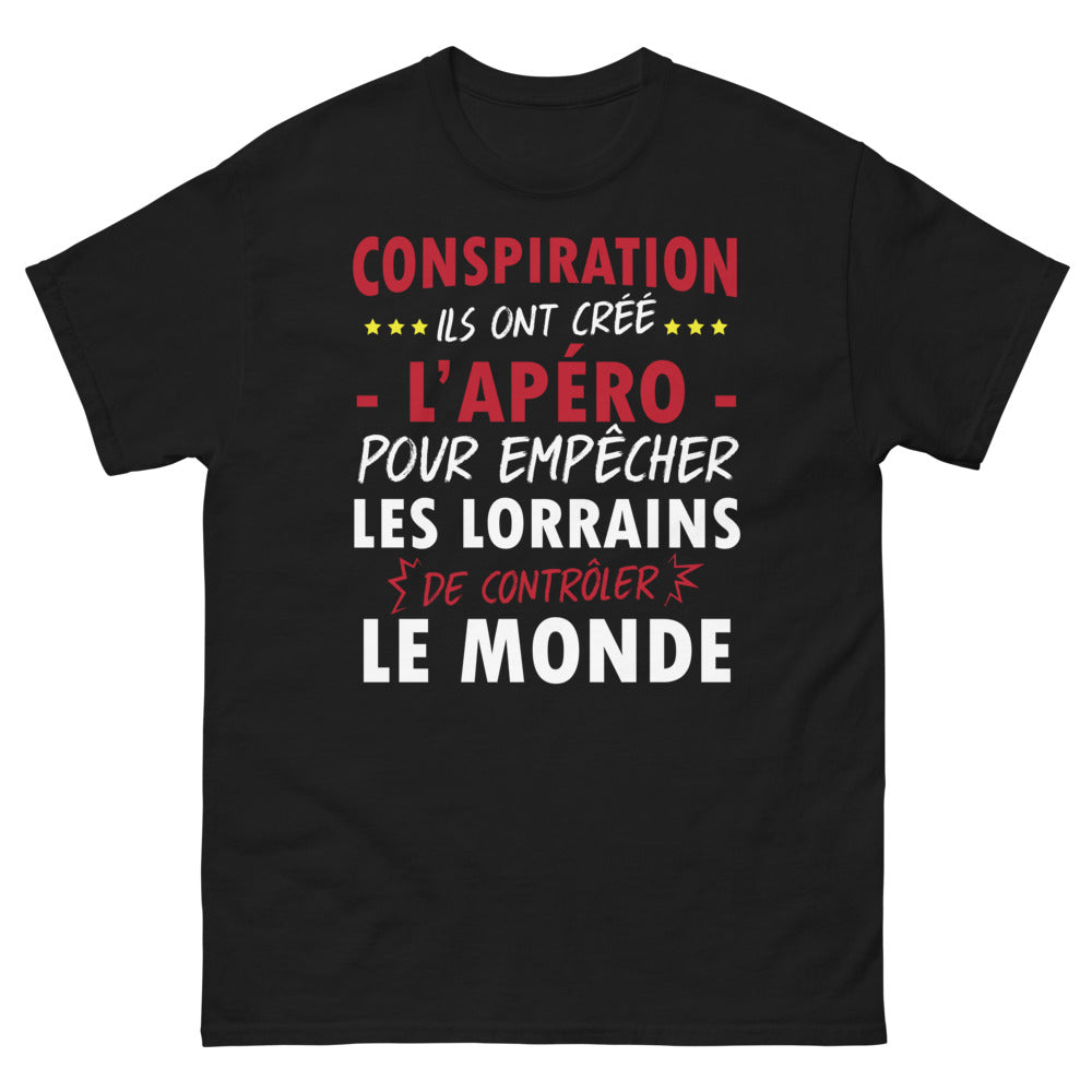 T-shirt Lorraine noir - Conspiration sur l'apéro