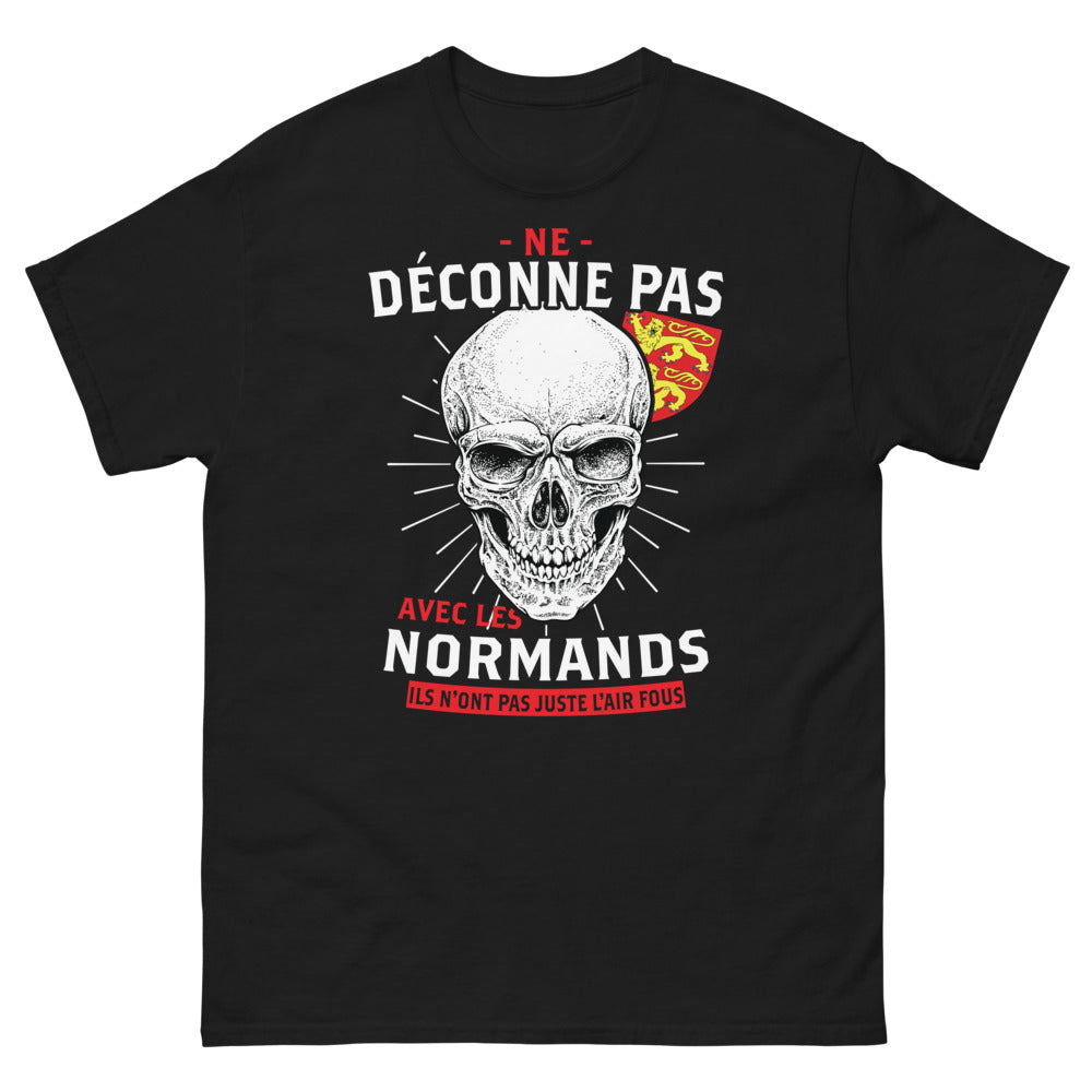 T-shirt Normandie noir - Ne Déconne Pas Avec Les Normands